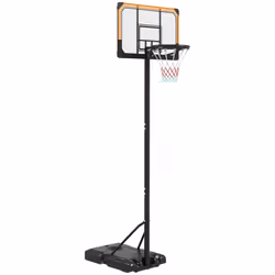 SPORTNOW Basketball Backboard Hoop Net Set System w/ Wheels, 182-213cm - Black