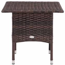 Outsunny PE Rattan Outdoor Coffee Table, Easy Match Rattan Side Table, Brown - Additional view 5