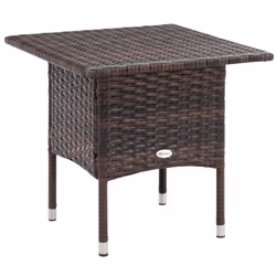 Outsunny PE Rattan Outdoor Coffee Table, Easy Match Rattan Side Table, Brown - Additional view 8