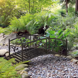 Outsunny 1.2M Classic Arch Bridge for Ponds Creeks Streams Borders, Black