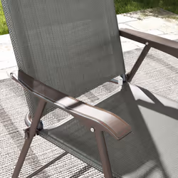 Outsunny Folding Chairs Set w/ Armrest, Breathable Mesh Fabric Seat, Dark Grey - Additional view 7