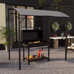 Outsunny 2.2 x 1.5 m BBQ Gazebo Tent Sun Shade with Canopy, Grey