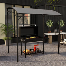 Outsunny 2.2 x 1.5 m BBQ Gazebo Tent Sun Shade with Canopy, Grey