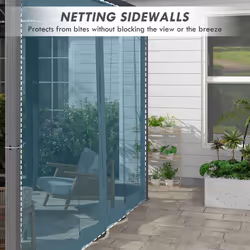 Outsunny 3 x 3 m Pergola with Retractable Roof and Netting, Dark Grey