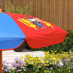 Outsunny Kids Bistro Table and Chair Set w/ Cowboy Theme, Adjustable Parasol - Additional view 7