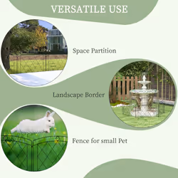 Outsunny 6PCs Decorative Garden Fencing 24in x 12ft Metal Border Edging - Additional view 4