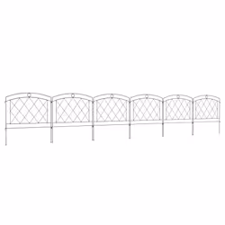 Outsunny 6PCs Decorative Garden Fencing 24in x 12ft Metal Border Edging - Additional view 5