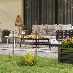 Outsunny 6PCs Decorative Garden Fencing 24in x 12ft Metal Border Edging - Additional view 6