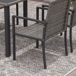 Outsunny Rattan Garden Furniture for 4, Dining Table and Chairs, Grey - Additional view 7