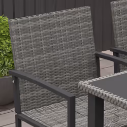 Outsunny Rattan Garden Furniture for 4, Dining Table and Chairs, Grey - Additional view 8