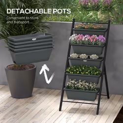 Outsunny Indoor Outdoor Vertical Raised Garden Bed with 5 Removable Tray - Additional view 4