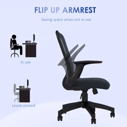 Vinsetto Mesh Office Chair, Computer Chair with Adjustable Armrest, Grey - Additional view 5