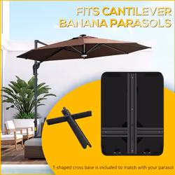 Outsunny Fillable Cantilever Parasol Base for Banana Parasol with Wheels