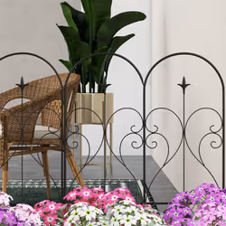 Outsunny 5PCs Decorative Garden Fencing 32in x 10ft Metal Border Edging