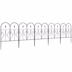 Outsunny 5PCs Decorative Garden Fencing 32in x 10ft Metal Border Edging - Additional view 4