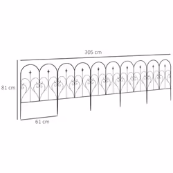 Outsunny 5PCs Decorative Garden Fencing 32in x 10ft Metal Border Edging - Additional view 5