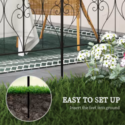 Outsunny 5PCs Decorative Garden Fencing 32in x 10ft Metal Border Edging - Additional view 6