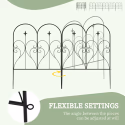 Outsunny 5PCs Decorative Garden Fencing 32in x 10ft Metal Border Edging - Additional view 7