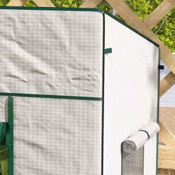 Walk-in Garden Green House with Large Roll-up Door and 2 Mesh Windows, White - Additional view 7