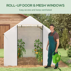 Outsunny Tunnel Greenhouse W/ UV-resistant PE Cover, Wide Door, 2 x 3(m), White