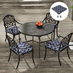 Outsunny Set of 4 Outdoor Seat Cushion with Ties, for Garden Furniture, Blue