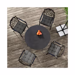 Outsunny Set of 4 Outdoor Seat Cushion with Ties, for Garden Furniture, Grey - Additional view 4