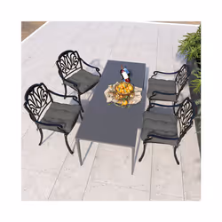 Outsunny Set of 4 Outdoor Seat Cushion with Ties, for Garden Furniture, Grey - Additional view 5