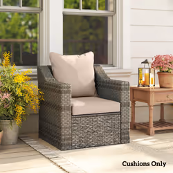 Outsunny Garden Chair Cushion Set with 1 Seat and 1 Back Pad, Beige