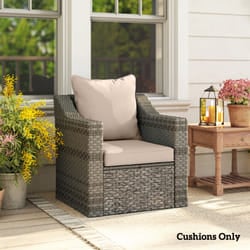 Outsunny Garden Chair Cushion Set with 1 Seat and 1 Back Pad, Beige