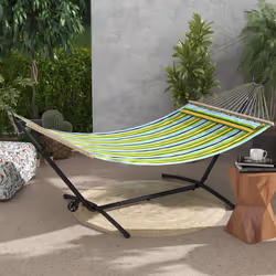 Outsunny Hammock Stand w/ Wheels, Adjustable Hammock Stand w/ Carry Bag, Black
