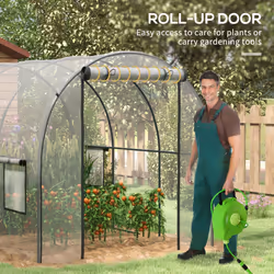 Outsunny 3 x 2 x 2m Polytunnel Greenhouse with Door, Windows, Steel Frame