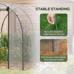Outsunny 3 x 2 x 2m Polytunnel Greenhouse with Door, Windows, Steel Frame - Additional view 5