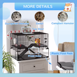 PawHut Hamster Cage w/ Tunnels, Tubes, Ramps, Platforms, Hut, 78.5 x 48.5 x 57cm - Additional view 7