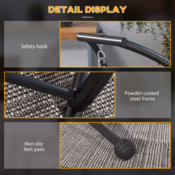 Outsunny Hammock Chair Stand with Metal Frame C Shape Hammock Stand Only, Black - Additional view 5