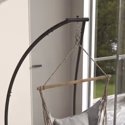 Outsunny Hammock Chair Stand with Metal Frame C Shape Hammock Stand Only, Black - Additional view 6