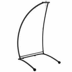 Outsunny Hammock Chair Stand with Metal Frame C Shape Hammock Stand Only, Black - Additional view 8