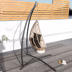 Outsunny Hammock Chair Stand Metal Frame Hammock Stand Only with Chian, Black - Additional view 6