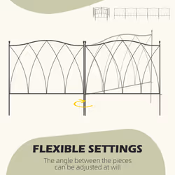 Outsunny 5PCs Decorative Garden Fencing Metal Border Edging