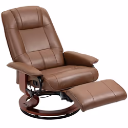 HOMCOM Ergonomic Office Recliner Sofa Chair PU Leather Armchair Lounger Brown - Additional view 7