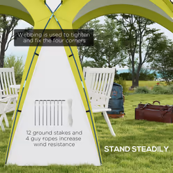 Outsunny Outdoor Gazebo Event Shelter Party Tent for Garden Green - Additional view 5