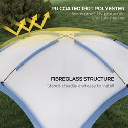 Outsunny Outdoor Gazebo Event Shelter Party Tent for Garden Light Blue