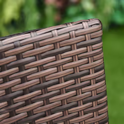 Outsunny 4 PC Outdoor Rattan Armchair Wicker Dining Chair Set for Garden Coffee - Additional view 6