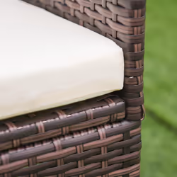 Outsunny 4 PC Outdoor Rattan Armchair Wicker Dining Chair Set for Garden Coffee - Additional view 7