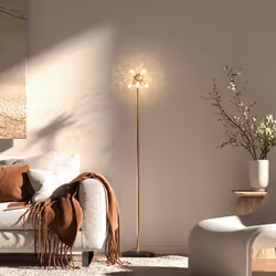HOMCOM Modern Floor Lamp with Dandelion-like Lampshade for Bedroom