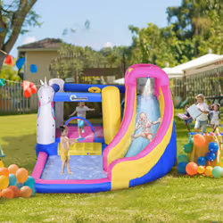 Outsunny 5 in 1 Bouncy Castle for Children with Blower, for Ages 3-8 Years