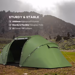 Outsunny 4-6 Persons Camping Tent Dome Family Travel Group Hiking Room Fishing