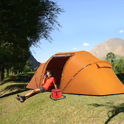 Outsunny 4-6 Persons Camping Tent Dome Family Travel Group Hiking Room Fishing