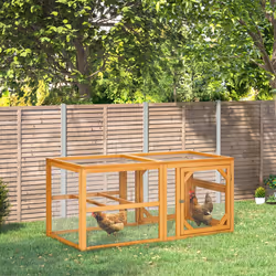 PawHut Wooden Chicken Coop w/ Perches, Doors, for 2-4 Chickens