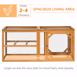 PawHut Wooden Chicken Coop w/ Perches, Doors, for 2-4 Chickens