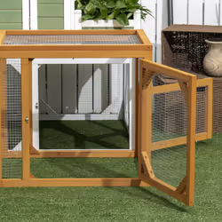 PawHut Wooden Chicken Coop w/ Perches, Doors, for 2-4 Chickens - Additional view 6